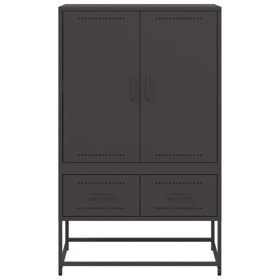 Hoge kast 68x39x111,5 cm koudgewalst staal zwart