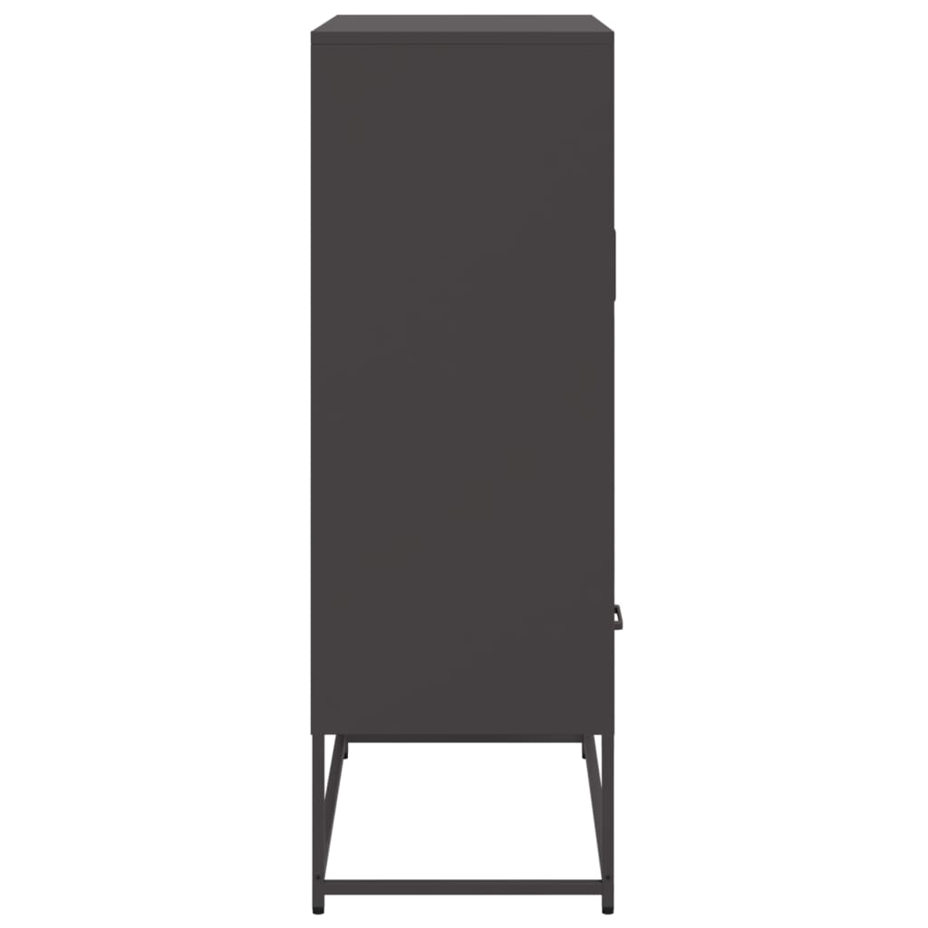 Hoge kast 68x39x111,5 cm koudgewalst staal zwart