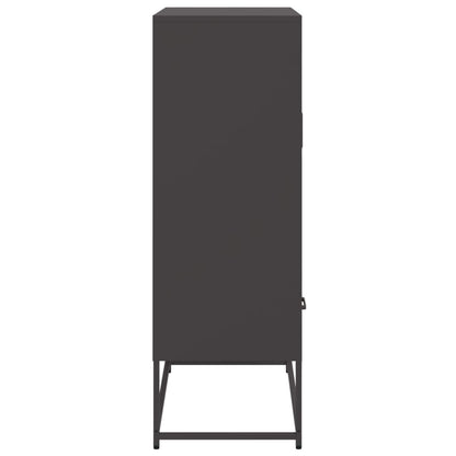 Hoge kast 68x39x111,5 cm koudgewalst staal zwart