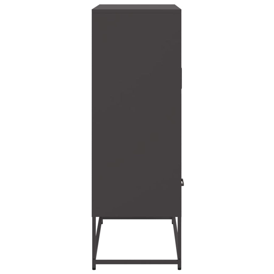 Hoge kast 68x39x111,5 cm koudgewalst staal zwart