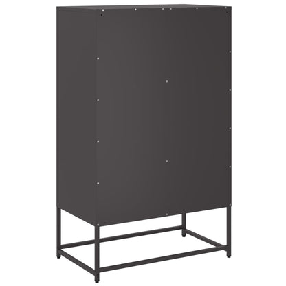 Hoge kast 68x39x111,5 cm koudgewalst staal zwart