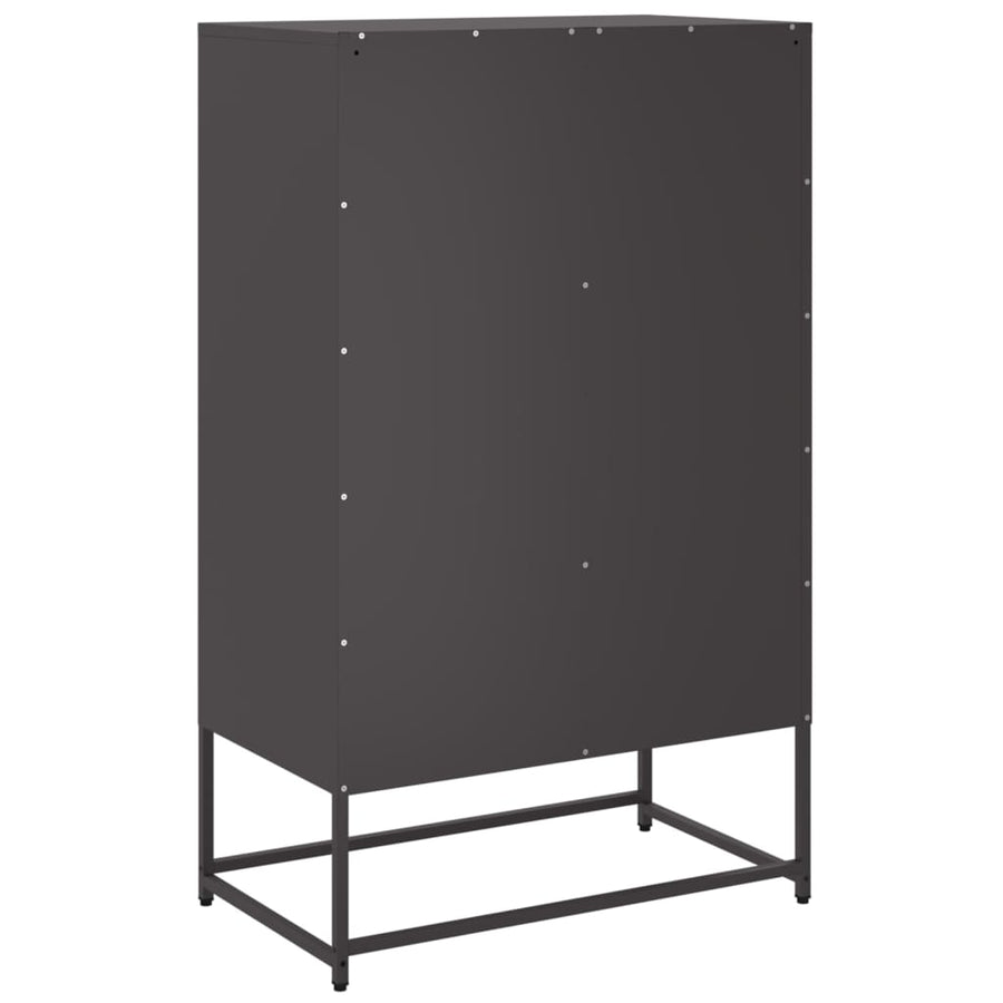 Hoge kast 68x39x111,5 cm koudgewalst staal zwart