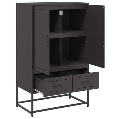 Hoge kast 68x39x111,5 cm koudgewalst staal zwart