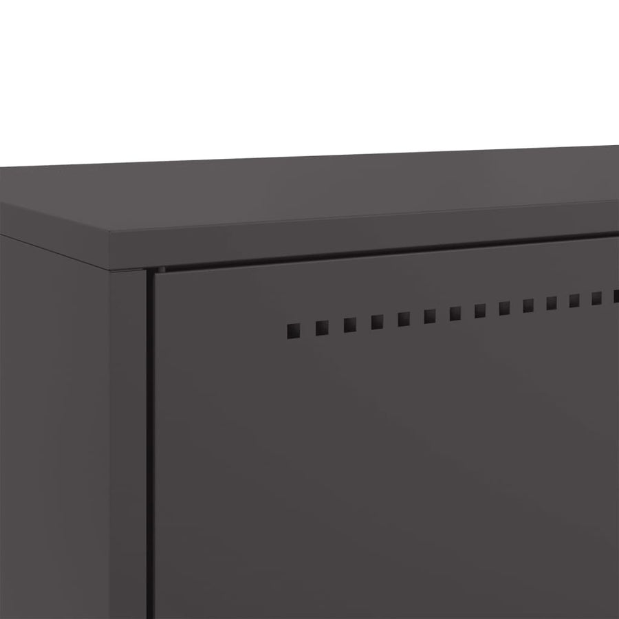 Hoge kast 68x39x111,5 cm koudgewalst staal zwart