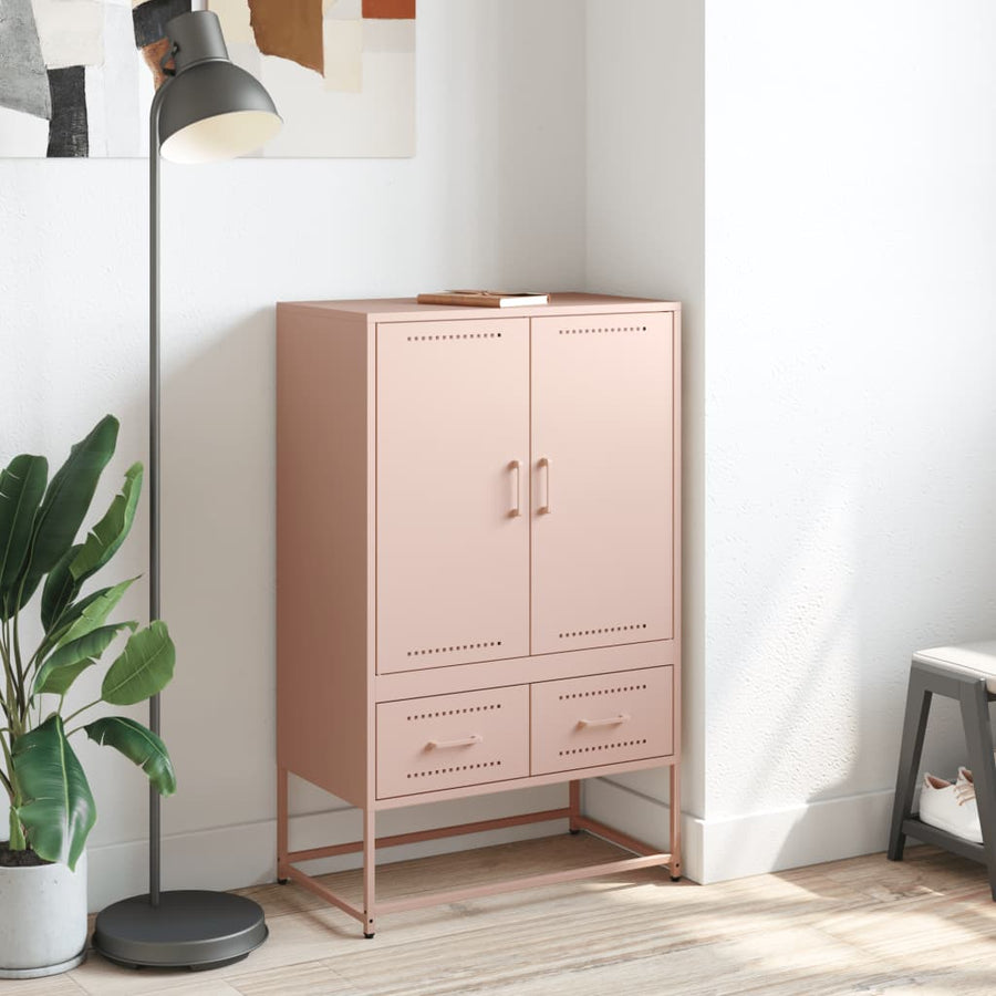 Hoge kast 68x39x111,5 cm koudgewalst staal roze