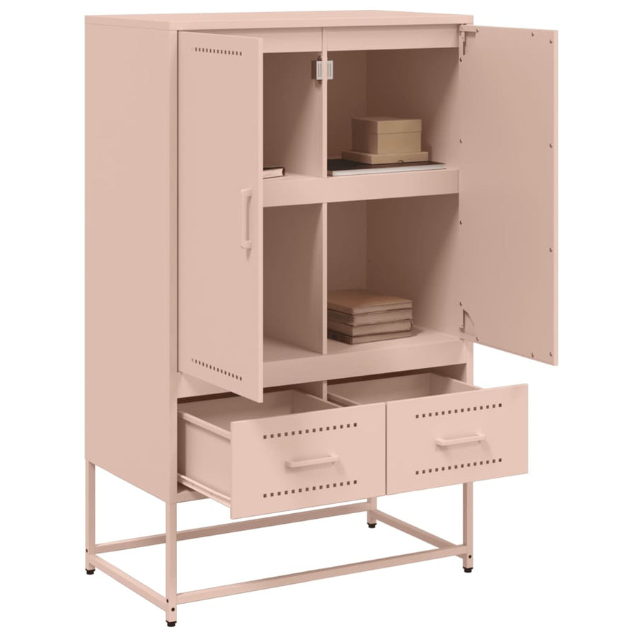 Hoge kast 68x39x111,5 cm koudgewalst staal roze