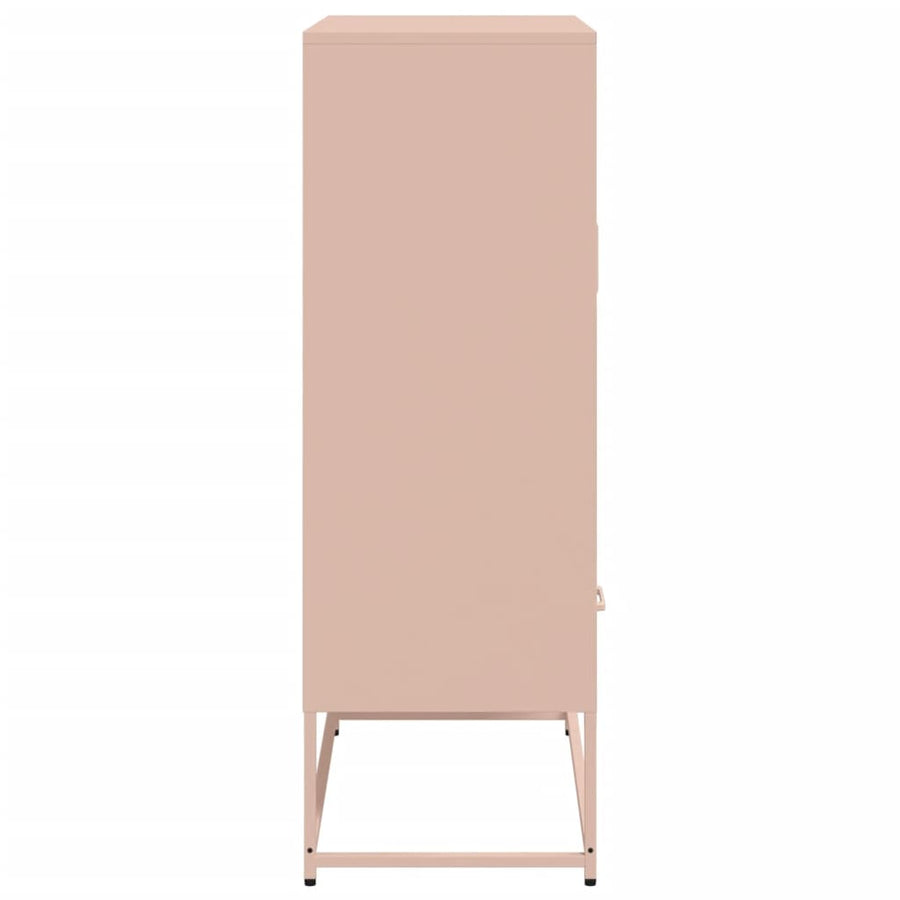 Hoge kast 68x39x111,5 cm koudgewalst staal roze