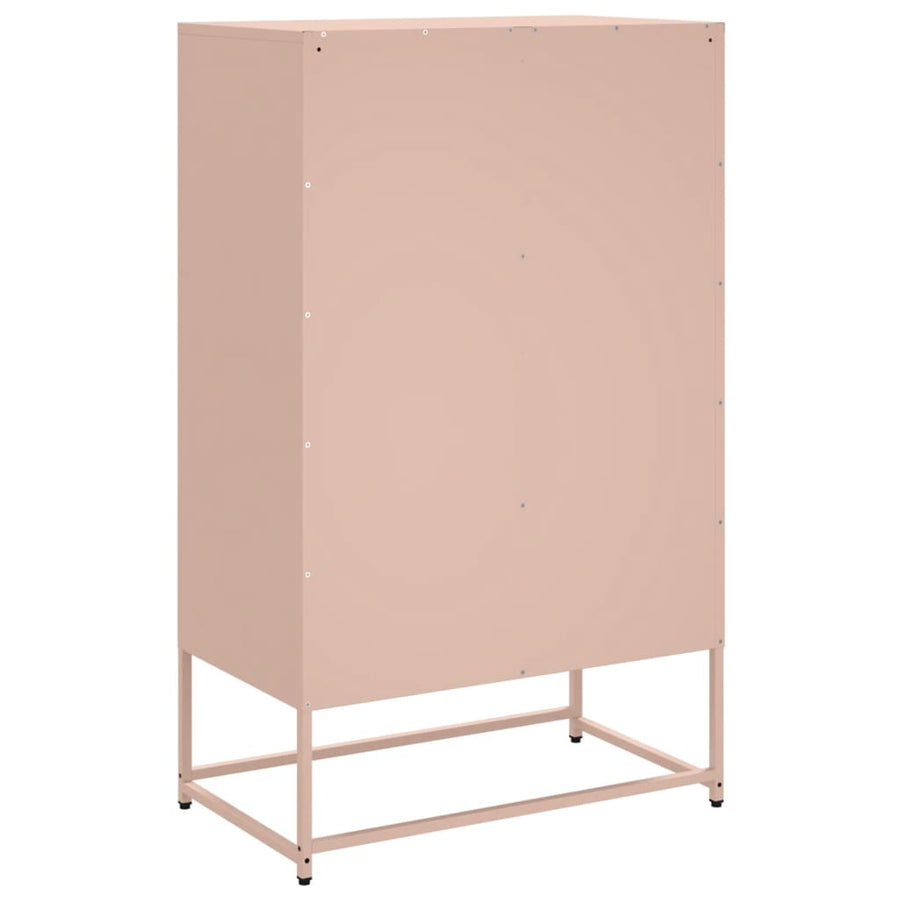 Hoge kast 68x39x111,5 cm koudgewalst staal roze