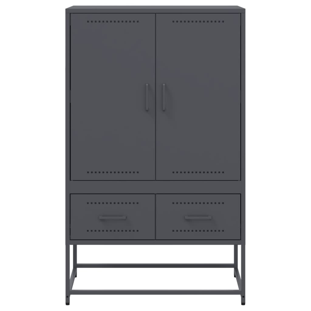 Hoge kast 68x39x111,5 cm koudgewalst staal antracietkleurig