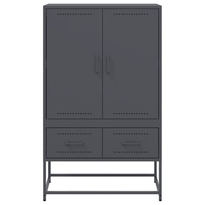 Hoge kast 68x39x111,5 cm koudgewalst staal antracietkleurig
