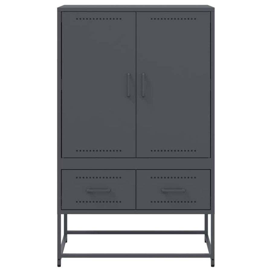 Hoge kast 68x39x111,5 cm koudgewalst staal antracietkleurig