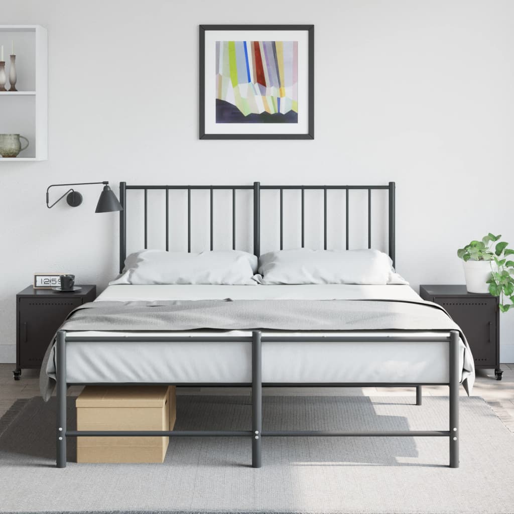 Nachtkastjes 2 st 36x39x43,5 cm staal zwart