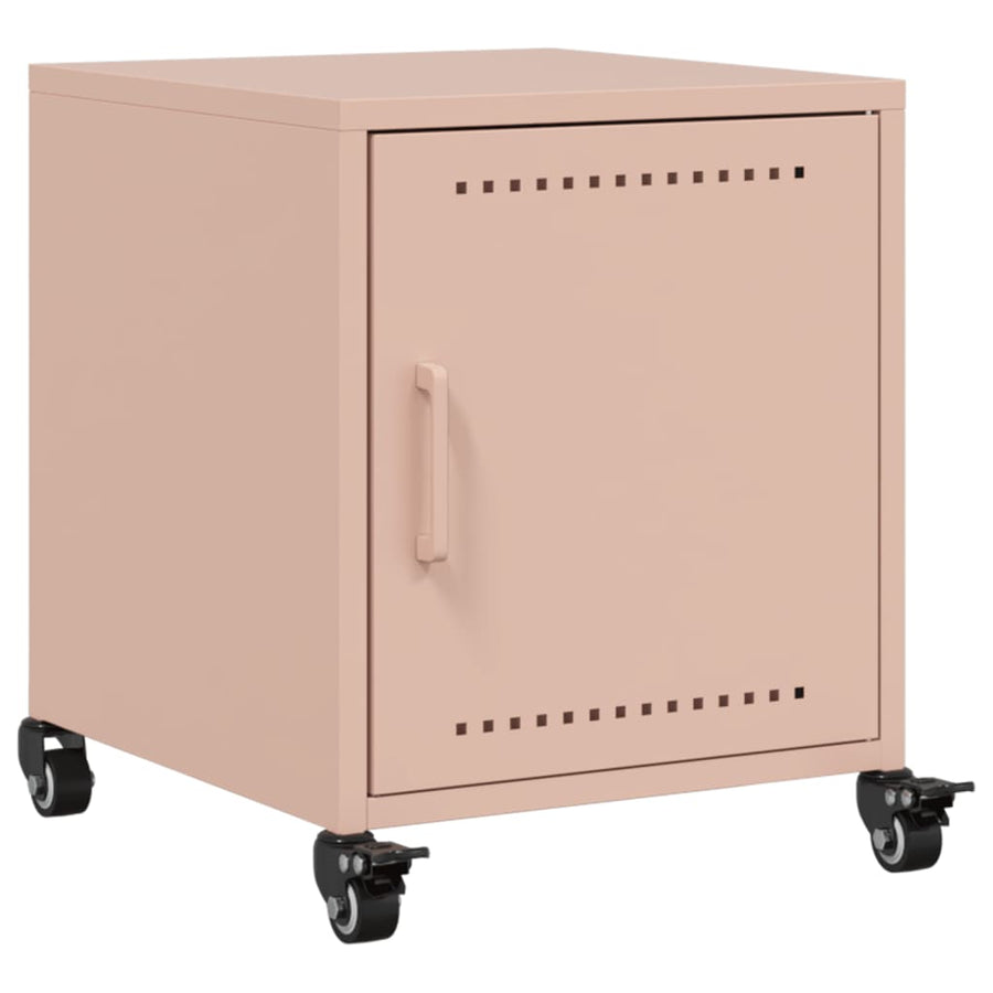 Nachtkastjes 2 st 36x39x43,5 cm staal roze