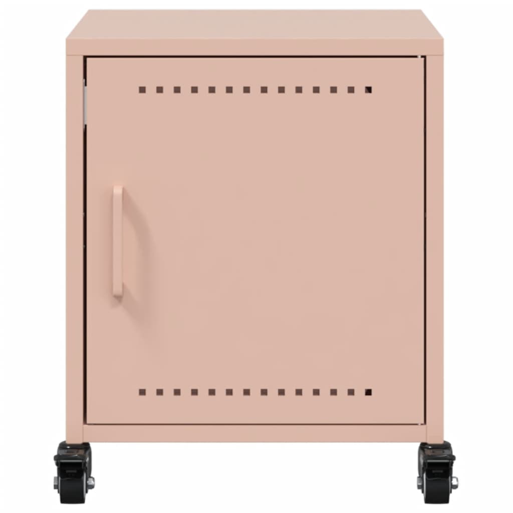 Nachtkastjes 2 st 36x39x43,5 cm staal roze