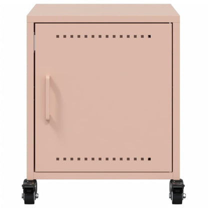 Nachtkastjes 2 st 36x39x43,5 cm staal roze