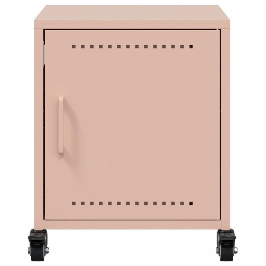 Nachtkastjes 2 st 36x39x43,5 cm staal roze