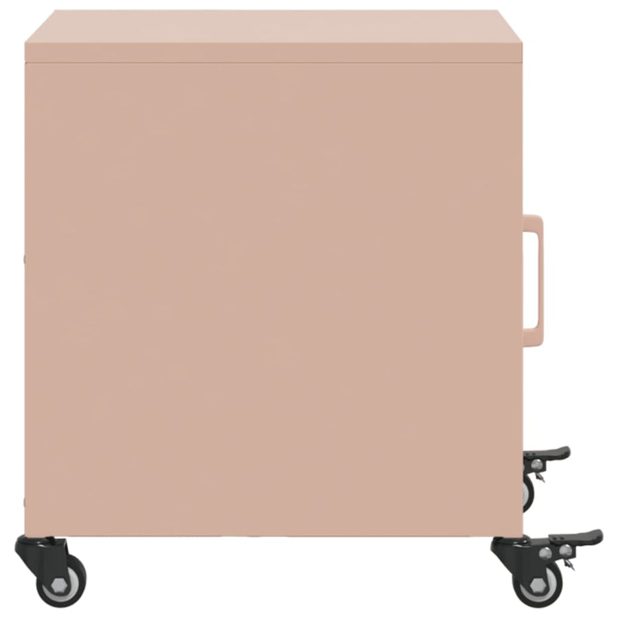 Nachtkastjes 2 st 36x39x43,5 cm staal roze