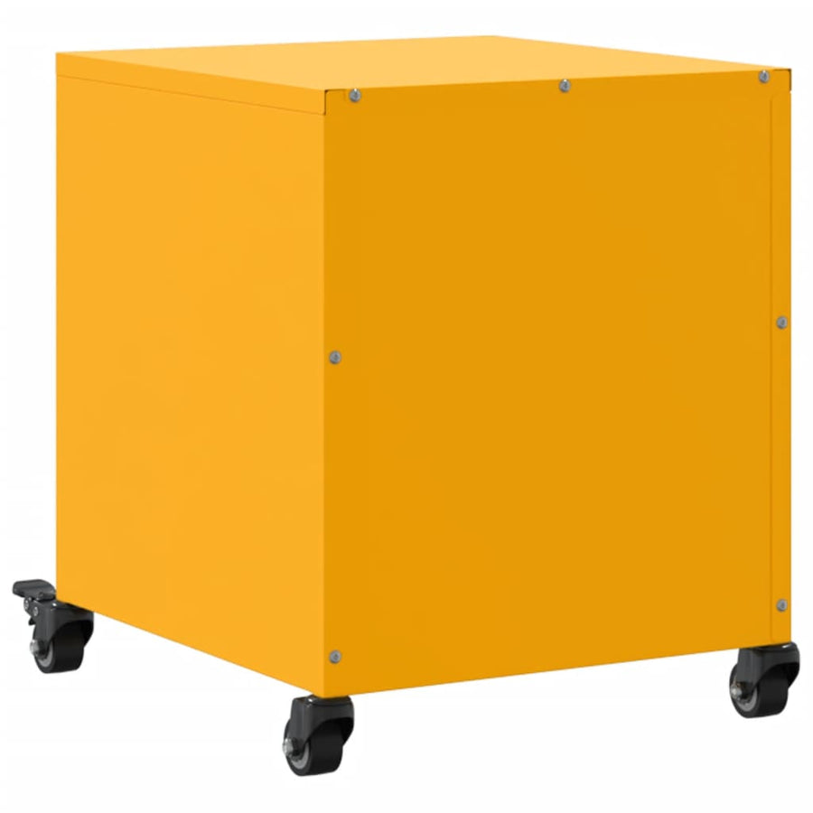 Nachtkastjes 2 st 36x39x43,5 cm staal mosterdgeel