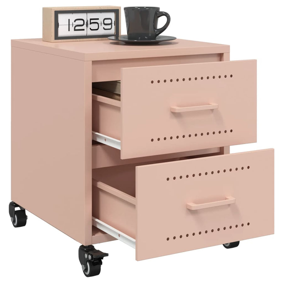 Nachtkastjes 2 st 36x39x43,5 cm staal roze