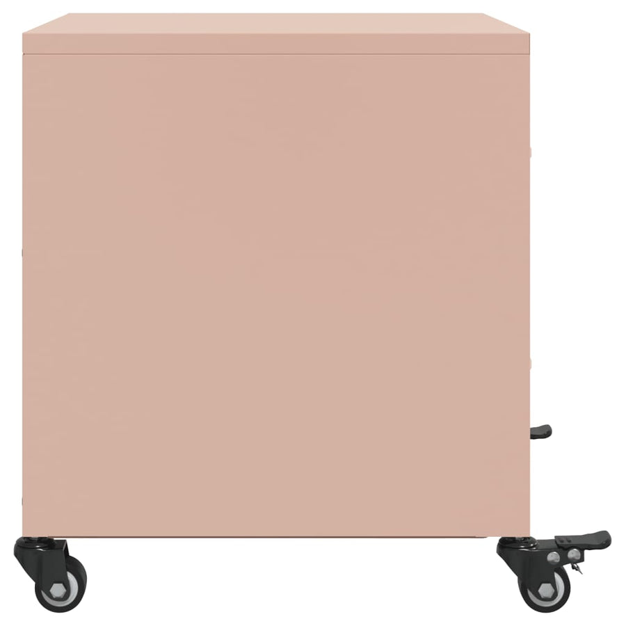 Nachtkastjes 2 st 36x39x43,5 cm staal roze