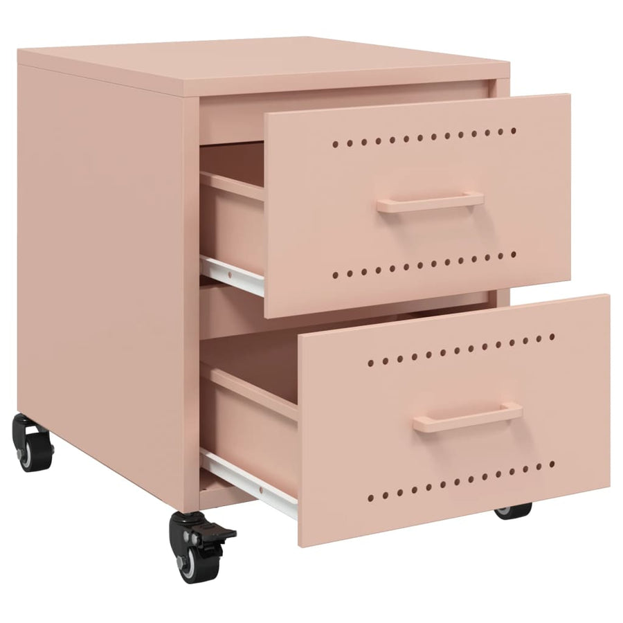 Nachtkastjes 2 st 36x39x43,5 cm staal roze