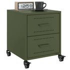 Bedside tables 2 pcs 36x39x43.5 cm steel olive green