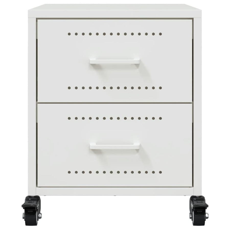Nachtkastjes 2 st 36x39x43,5 cm staal wit