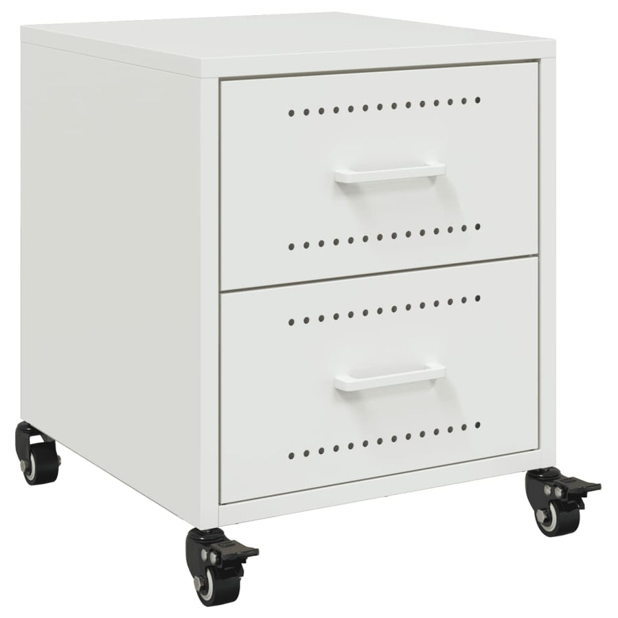 Nachtkastjes 2 st 36x39x43,5 cm staal wit