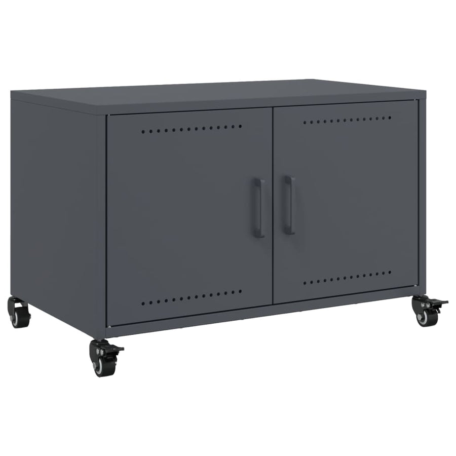 Tv-meubel 68x39x43,5 cm koudgewalst staal antracietkleurig