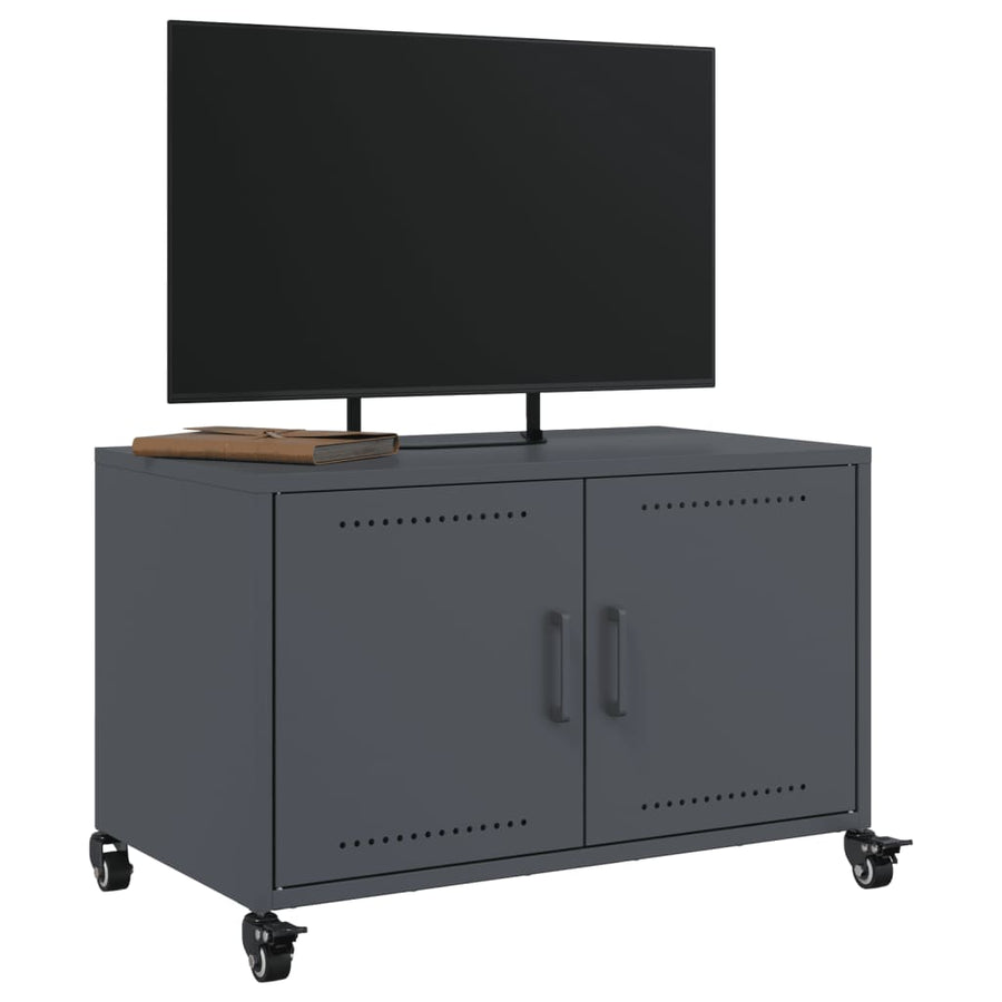 Tv-meubel 68x39x43,5 cm koudgewalst staal antracietkleurig