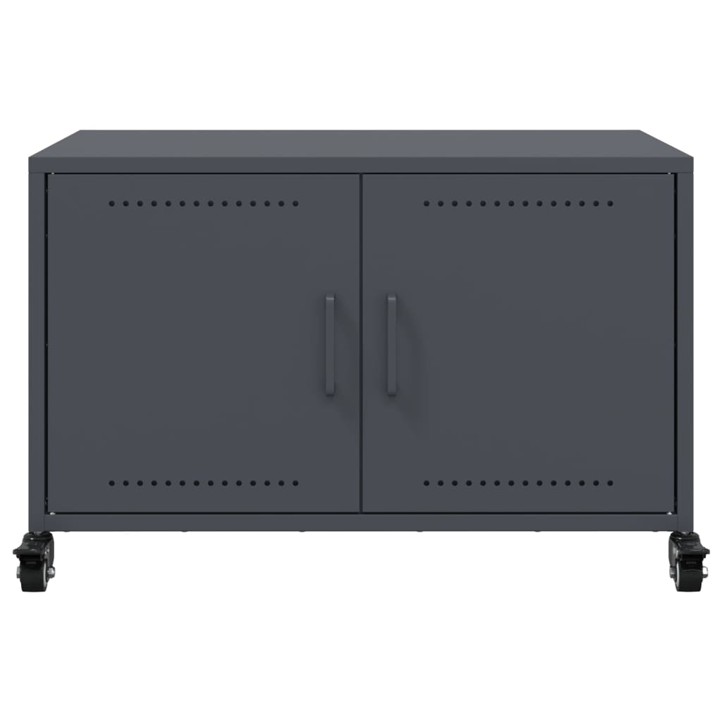Tv-meubel 68x39x43,5 cm koudgewalst staal antracietkleurig