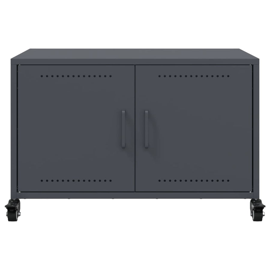 Tv-meubel 68x39x43,5 cm koudgewalst staal antracietkleurig