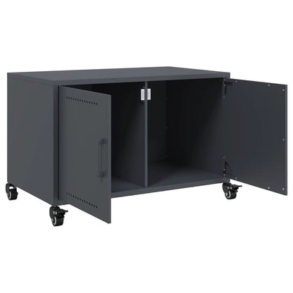 Tv-meubel 68x39x43,5 cm koudgewalst staal antracietkleurig