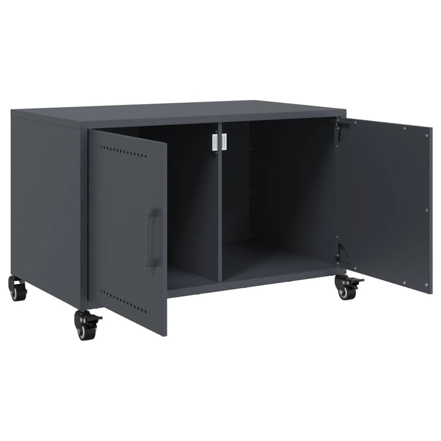 Tv-meubel 68x39x43,5 cm koudgewalst staal antracietkleurig