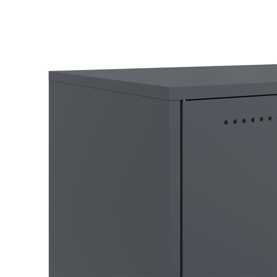 Tv-meubel 68x39x43,5 cm koudgewalst staal antracietkleurig