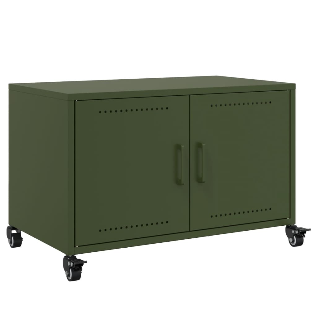 Tv-meubel 68x39x43,5 cm staal olijfgroen