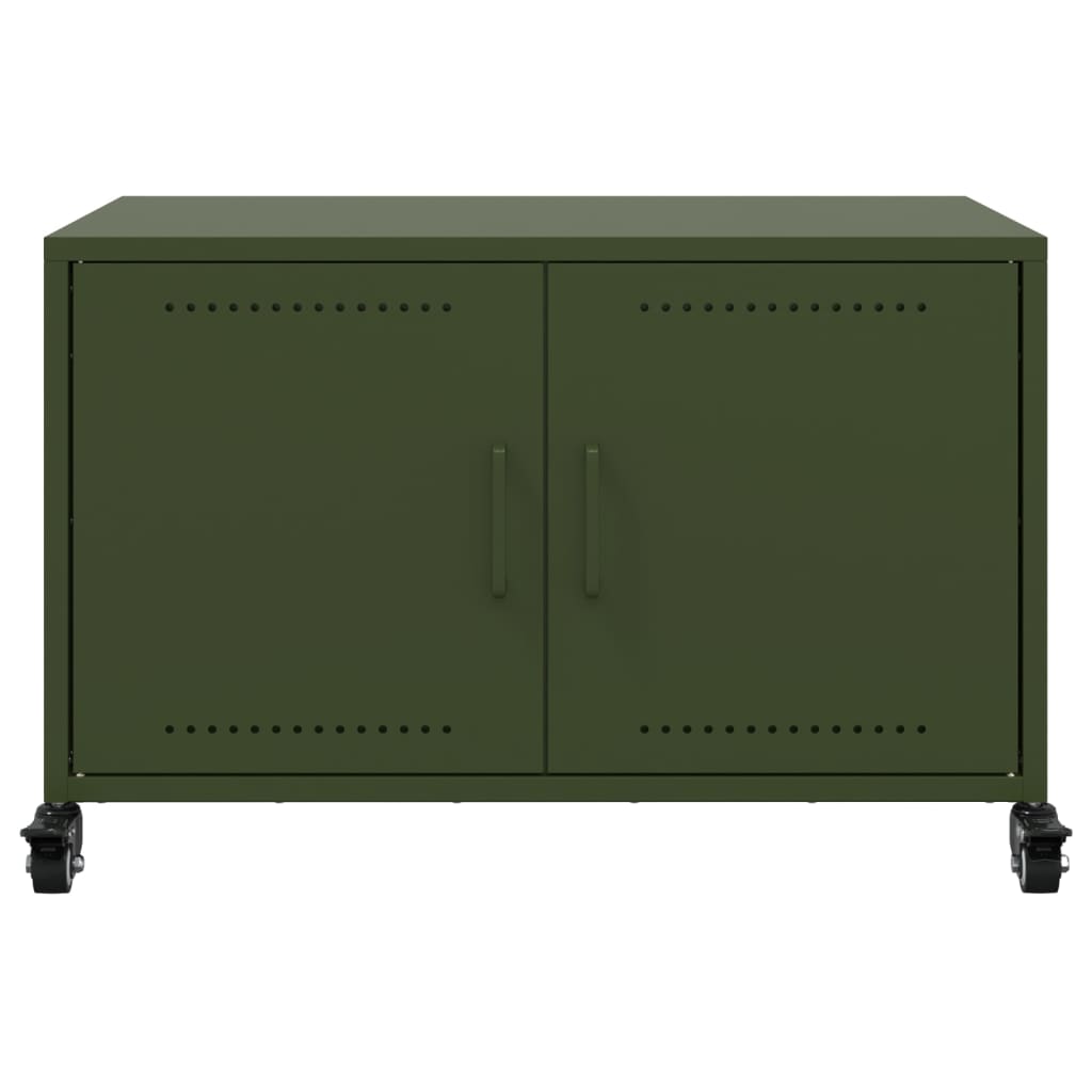 Tv-meubel 68x39x43,5 cm staal olijfgroen
