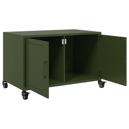 Tv-meubel 68x39x43,5 cm staal olijfgroen