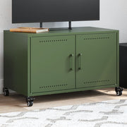 Tv-meubel 68x39x43,5 cm staal olijfgroen