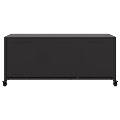 Tv-meubel 100,5x39x43,5 cm koudgewalst staal zwart