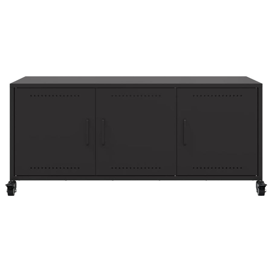 Tv-meubel 100,5x39x43,5 cm koudgewalst staal zwart