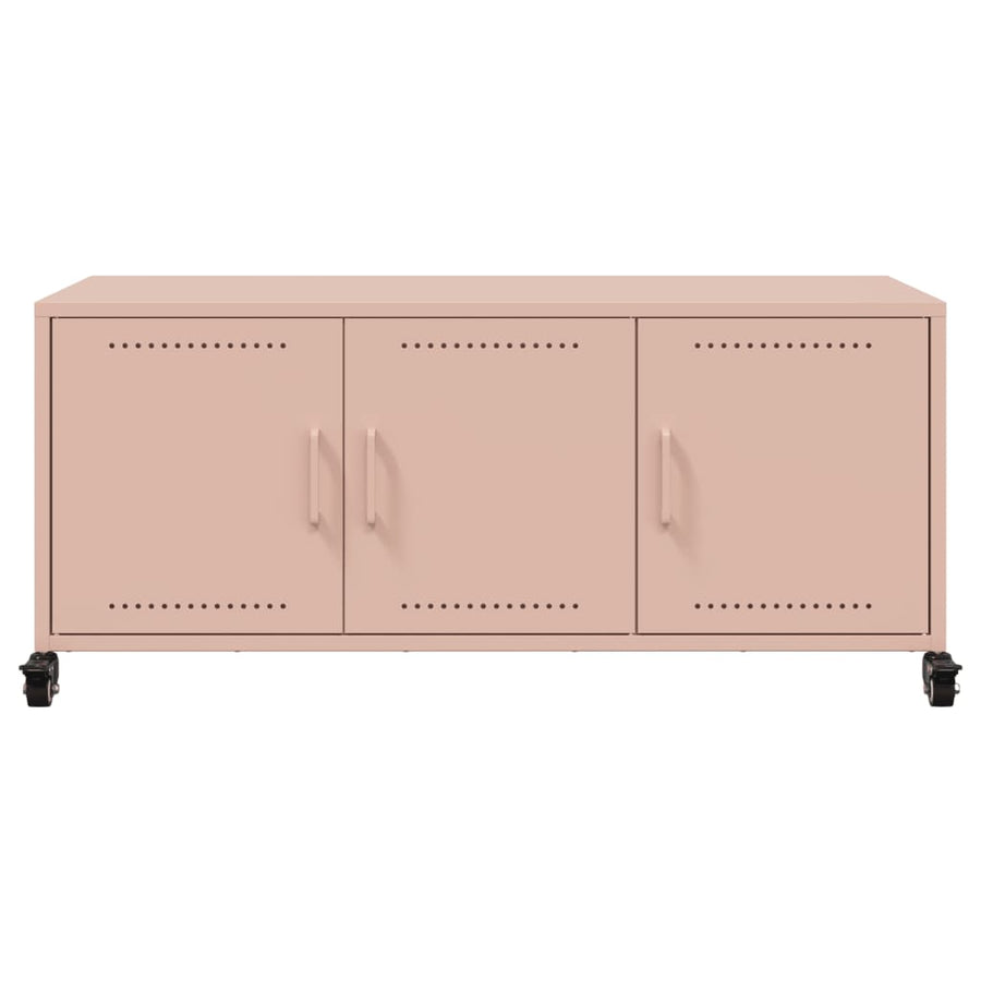 Tv-meubel 100,5x39x43,5 cm koudgewalst staal roze