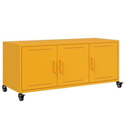Tv-meubel 100,5x39x43,5 cm koudgewalst staal mosterdgeel