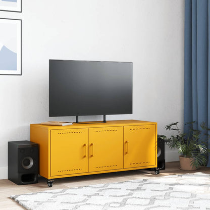 Tv-meubel 100,5x39x43,5 cm koudgewalst staal mosterdgeel
