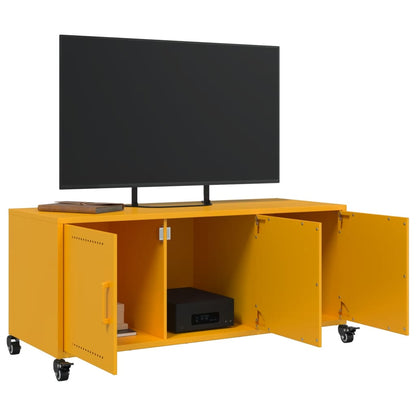Tv-meubel 100,5x39x43,5 cm koudgewalst staal mosterdgeel