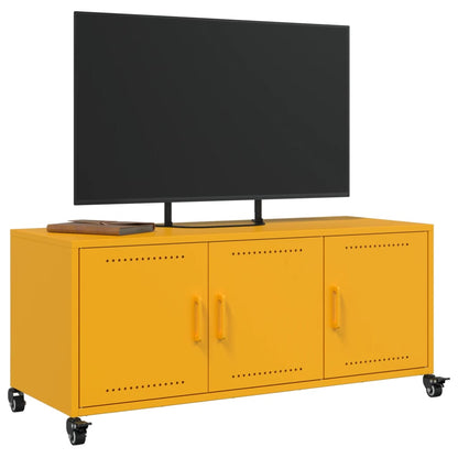 Tv-meubel 100,5x39x43,5 cm koudgewalst staal mosterdgeel