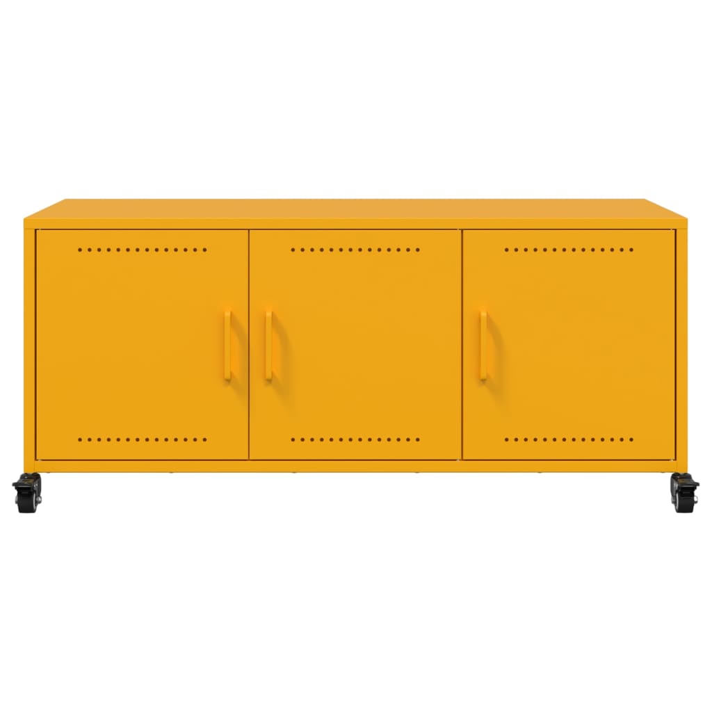 Tv-meubel 100,5x39x43,5 cm koudgewalst staal mosterdgeel