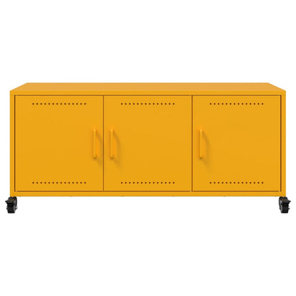 Tv-meubel 100,5x39x43,5 cm koudgewalst staal mosterdgeel