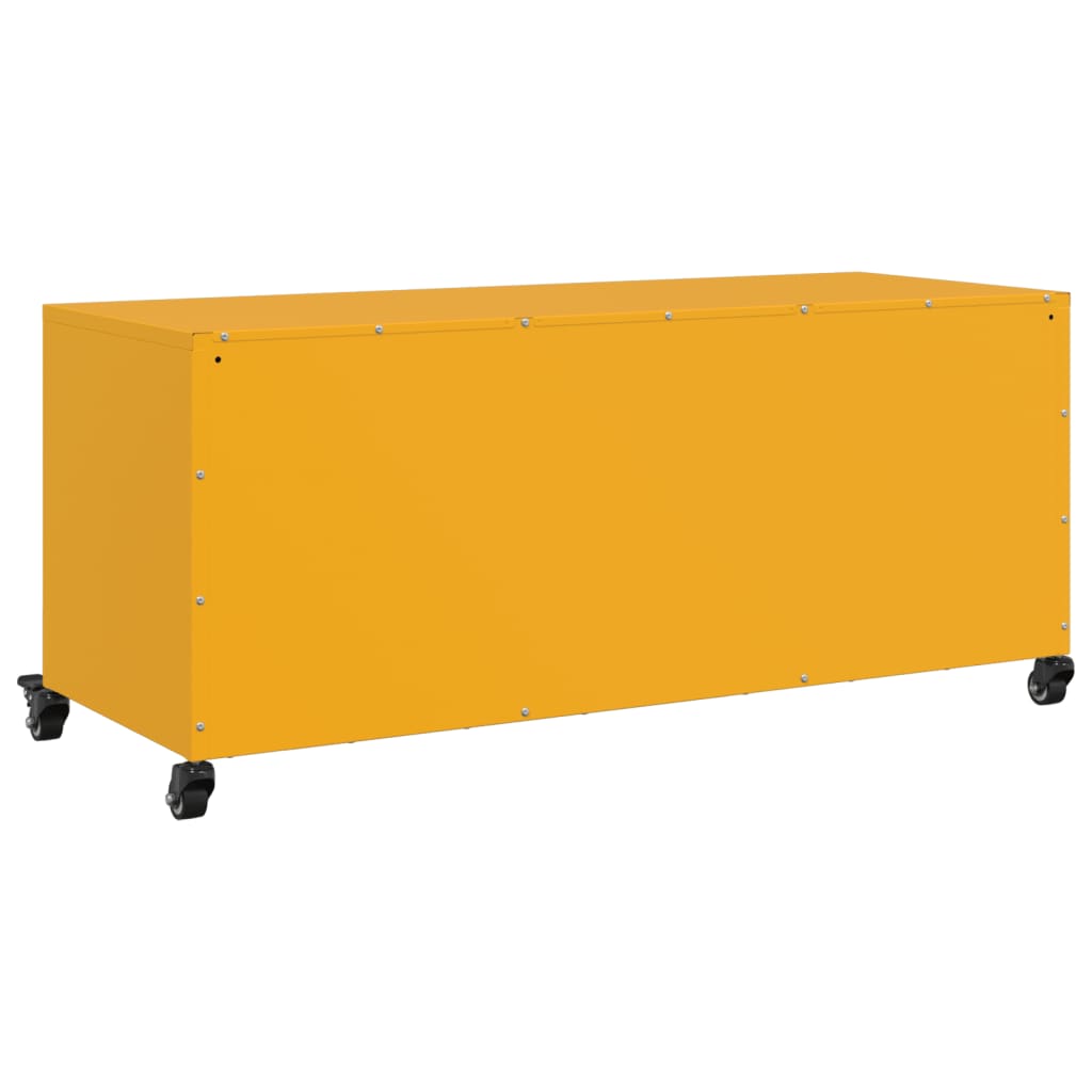 Tv-meubel 100,5x39x43,5 cm koudgewalst staal mosterdgeel