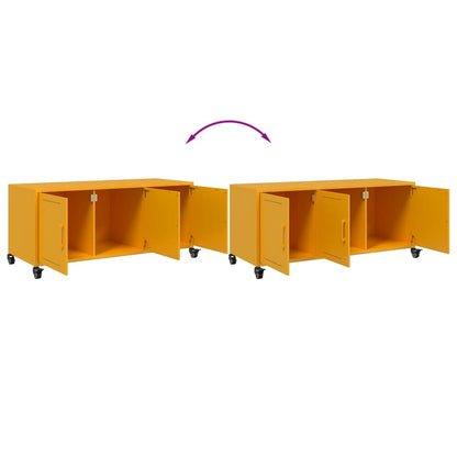 Tv-meubel 100,5x39x43,5 cm koudgewalst staal mosterdgeel